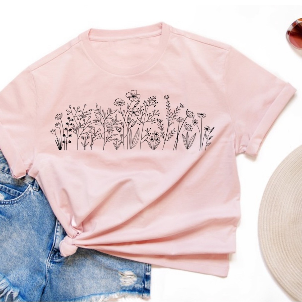 Floral Graphic Pink T-Shirt